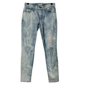 Current Elliott Womens Skinny Jeans Blue Stretch Distressed Stone Wash USA 25